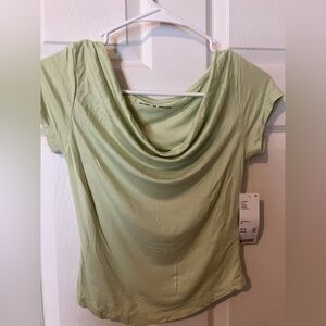 Silence + Noise Soft Green Drape Neck Blouse size Medium NWT